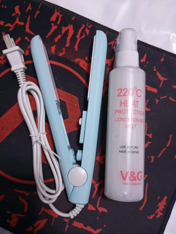 Mini hair straightener + hit protection jail