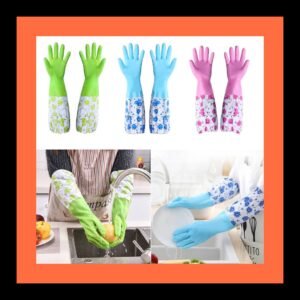 (১ জোড়া) Long Hand Gloves | Silicon